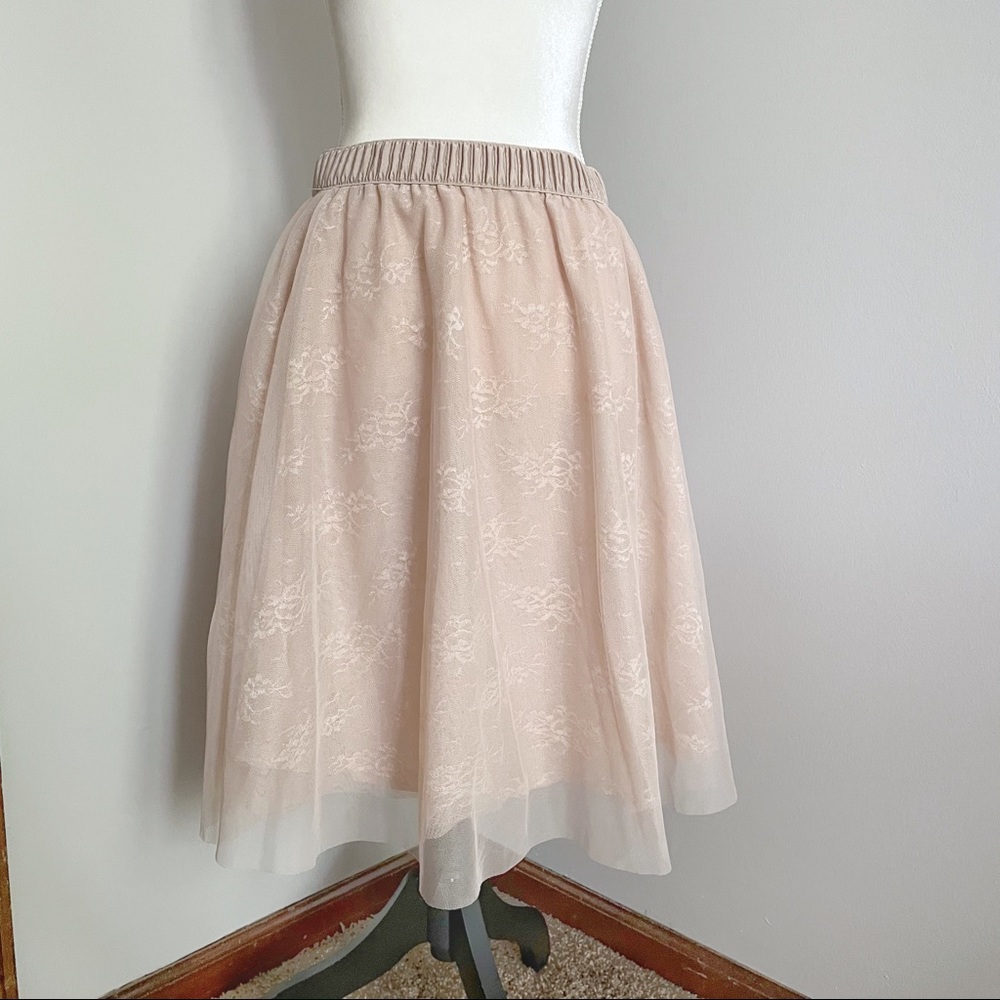 Blush Lace Tulle Skirt